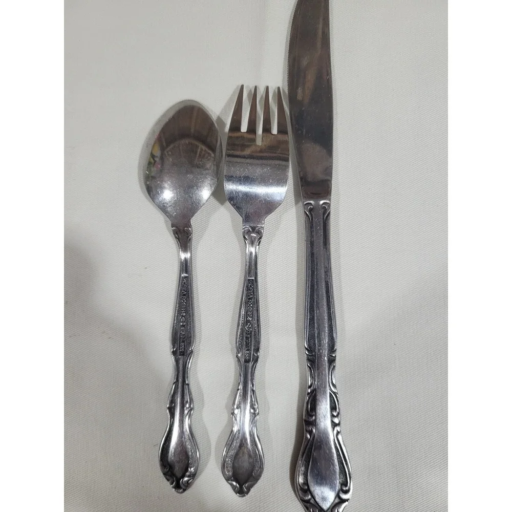 Rogers Co. Korea Auberge Satin Stainless (5) Piece Place Setting Knife Forks Spo
